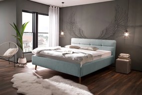 Čalúnená posteľ anika s úložným priestorom 160 x 200 béžová MUZZA