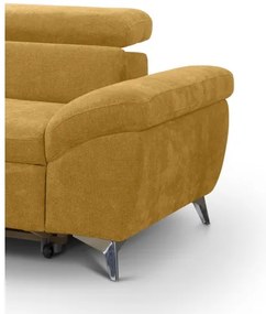 Rozkladacia rohová sedačka do L SALERNO ľavá žltá