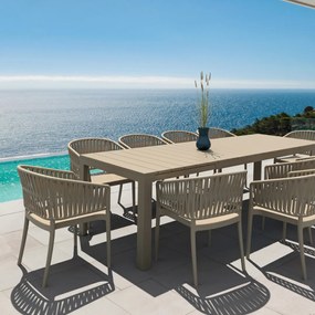 PORTOFINO záhradná stolička s podrúčkami taupe