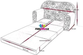 Detská pohovka CARS - šedá