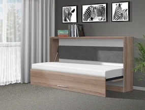 Nabytekmorava Sklápacia posteľ VS1056, 200x90cm farba lamina: orech lyon/biele dvere, Varianta dverí: matné