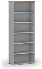 Kancelársky regál PRIMO GRAY, 800 x 420 x 2128 mm, sivá/čerešňa