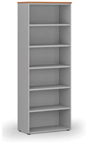 Kancelársky regál PRIMO GRAY, 800 x 420 x 2128 mm, sivá/čerešňa