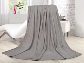 Fleecová deka Lara 220x240 cm, šedo-strieborná%