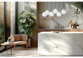 Závesné svietidlo Costa, 6x biele sklenené tienidlo, b/g