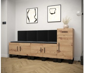 Predsieňová zostava Amanda 17 (dub artisan + čierna). Vlastná spoľahlivá doprava až k Vám domov. 1086005