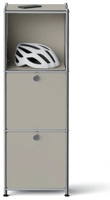 Kovová komoda »CN3 Slim Line« s 2 výklopnými priečinkami, svetlosivá