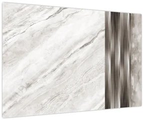 Obraz - Mramor so striebornými linkami (90x60 cm)