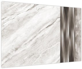 Obraz - Mramor so striebornými linkami (90x60 cm)