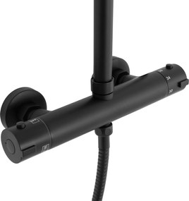 Rea Bliss, termostatická sprchová sada s hornou dažďovou sprchou, čierna, REA-P8804