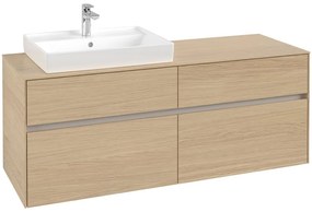 VILLEROY &amp; BOCH Collaro závesná skrinka pod umývadlo na dosku (umývadlo vľavo), 4 zásuvky, 1400 x 500 x 548 mm, Nordic Oak, C08500VJ