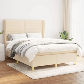 Boxspring posteľ s matracom krémový 140x190 cm látka 3128602