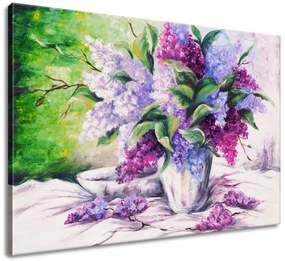 Gario Ručne maľovaný obraz Kytica farebných levandúľ Rozmery: 120 x 80 cm