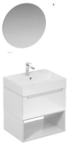 Kúpeľňová zostava s umývadlom vrátane umývadlovej batérie, vtoku a sifónu Naturel Stilla biela lesk KSETSTILLA012