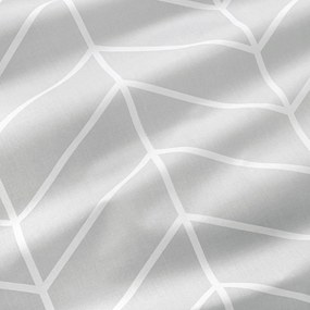 Goldea bavlnená napínacia plachta - biely cikcak na sivom 90 x 200 cm