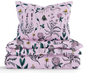 Predĺžené bavlnené obliečky Renforcé – Herbár staroružové