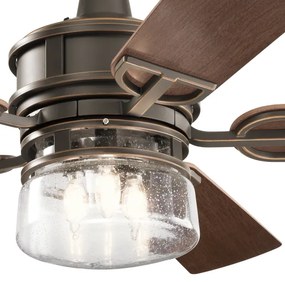 Kichler KLF-LYNDON-52-OZ - Stropný ventilátor LYNDON 3xE27/8W/230V IP23 + DO