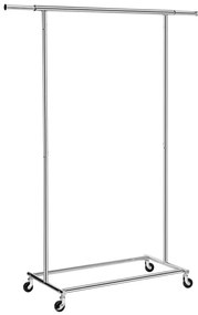 Vešiakový stojan TAHIR na kolieskach strieborný