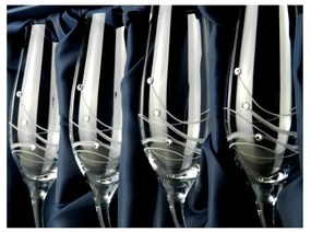 ELITE GLASS Classic - poháre na šampanské so Swarovski® Elements | sada 6 ks