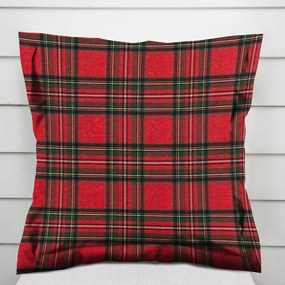 Biante Vianočná dekoračná obliečka na vankúš s lemom PML-078 Červeno-zelené káro 45 x 45 cm