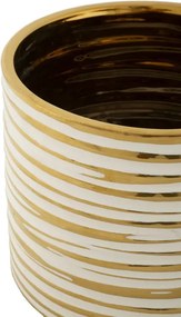 Sada 2 ks keramických obalů na květináče Blom bílo-zlatá
