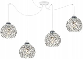 Závesné svietidlo Crystal Spider, 4x strieborné krištáľové tienidlo, (chrómové uchytenie), w