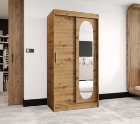 Šatníková skriňa 100 cm Ronny (dub artisan). Akcia -21%. Vlastná spoľahlivá doprava až k Vám domov. 1126043