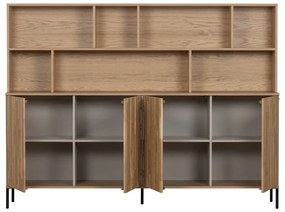 Knižnica z dubového dreva v prírodnej farbe 200x150 cm Gravure – WOOOD