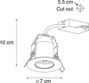 Inteligentné zapustené bodové svetlo čierne vrátane WiFi žiarovky G95 - Insight