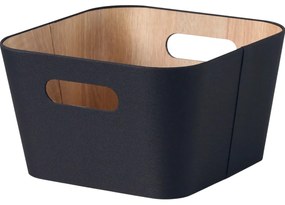 Kitchisimo Set 2 úložných košíkov 27 × 27 × 16 cm, čierna, M