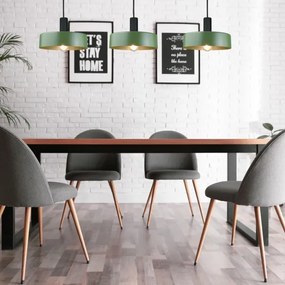 Luster na lanku HAKI 3xE27/60W/230V zelená/čierna