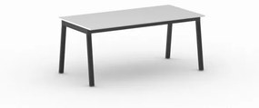 Kancelársky pracovný stôl PRIMO BASIC, čierna podnož, 1800 x 900 mm, biela