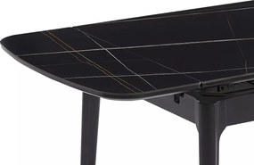 Jedálenský rozkladací stôl Sento 120/180 cm keramika čierny mramor/čierny