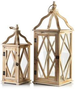 Sada 2 ks luceren LOKKE Wavy Line XL+L béžová