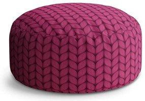 Taburet Circle pletenie vo fuksiovej farbe, ružová