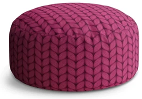 Taburet Circle pletenie vo fuksiovej farbe, ružová