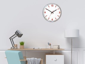 Nástenné hodiny solárne 30 cm červené
