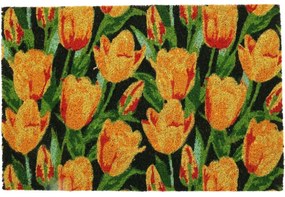 Kokosová rohožka Orange tulips, 40,5 x 61 cm