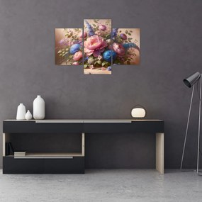 Obraz - Stôl plný kvetov (90x60 cm)