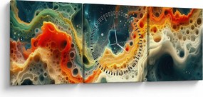 Obraz - Moderné abstrakcie (s hodinami) (90x30 cm)
