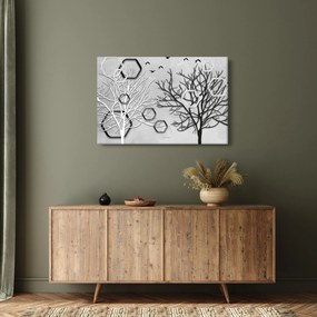 Abstraktný obraz so stromami (90x60 cm)