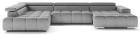Rohová sedacia súprava do U TROPEA ľavá, sivá
