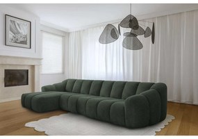 Tmavozelená rohová pohovka (ľavý roh/s leňoškou) Shell – Miuform