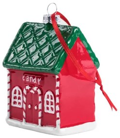 Vianočná ozdoba EVI RED červený domček 710292