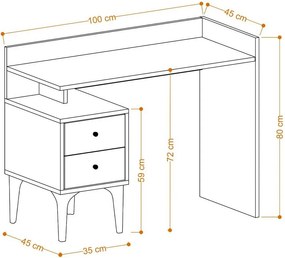 Pracovný stôl Dow White