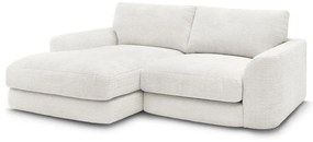 Biela ženilková rohová pohovka (ľavý roh/s leňoškou) Leonore – Bobochic Paris