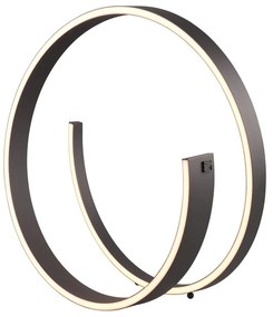 Čierna LED stolová lampa s hlasovým ovládaním/s ovládaním pomocou mobilnej aplikácie s kovovým tienidlom (výška 45 cm) Cinardi – CINQUE