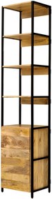 furniture-nabytek.cz - Police masív 45x213x35 s kovom a drevom mango