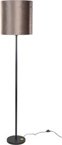 Stojacia lampa čierna s hnedým zamatovým tienidlom 40 cm - Simplo