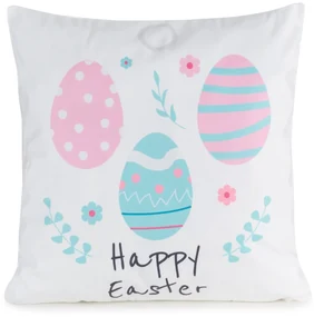 VEĽKONOČNÁ DEKORAČNÁ OBLIEČKA NA VANKÚŠ EASTER8 45X45 CM VZOROVANÁ